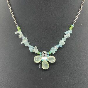 Sophia Forero 925 Sterling Silver Gemstones Choker Necklace 15-18 Inches Pageant